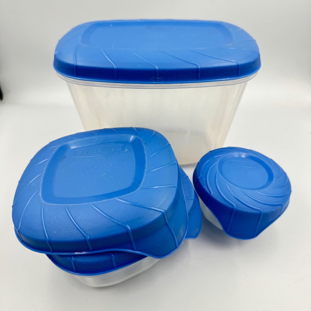 Rubbermaid Food Storage Containers Blue Servin Saver Set 1.3 2.4 6.5
